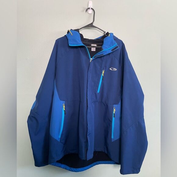 C9 by Champion Blue Softshell Full Zip Venture Dry Spring Hooded Jacket SZ XXL - Picture 1 of 7